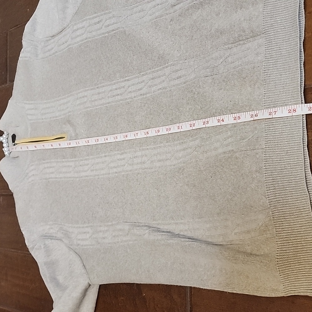 Perry Ellis Mens Longsleeve Tech Knit Zip Ribbed Mock Kneck Tan Sweater - Picture 7 of 11